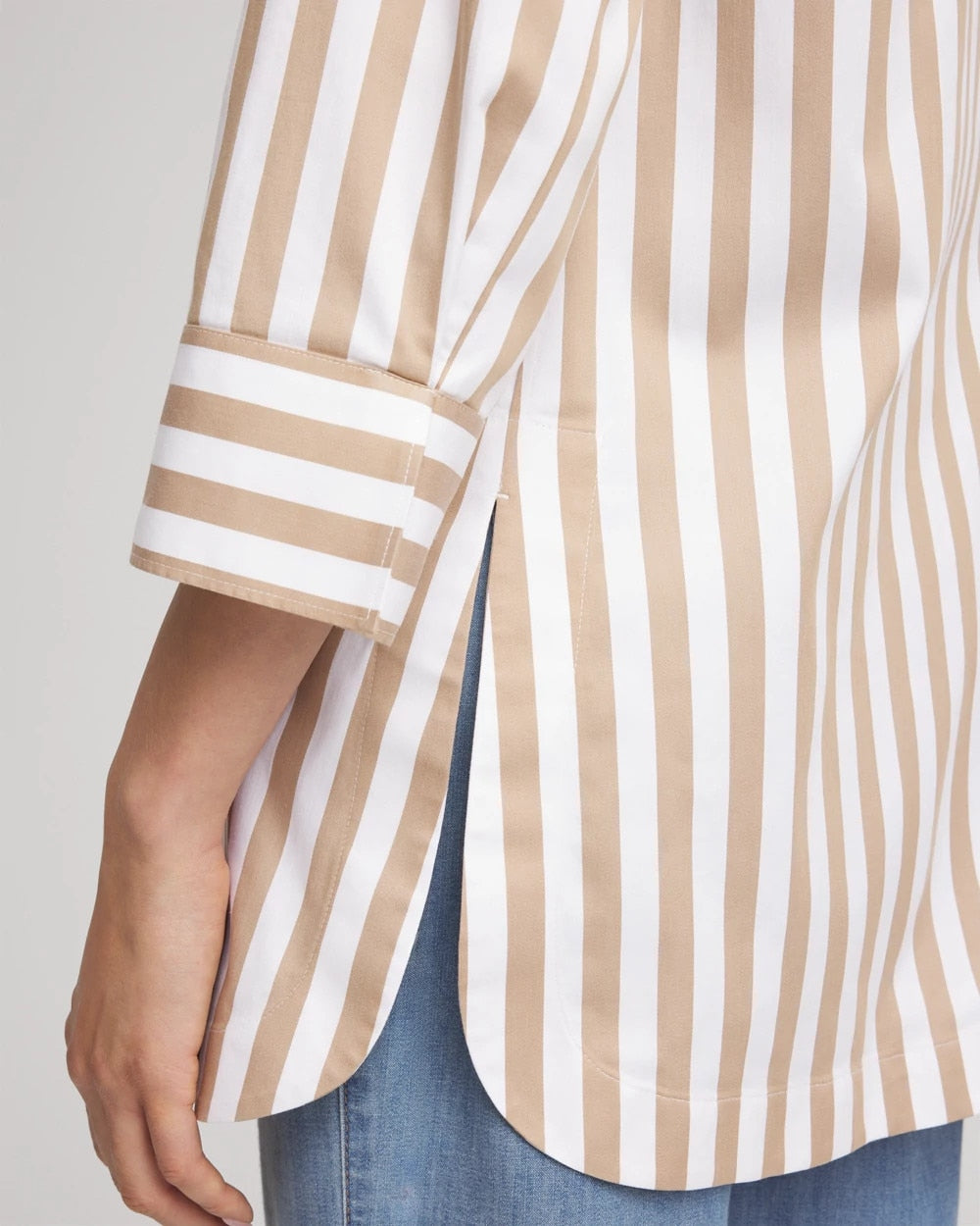 Chico's Clothing No Iron™ Neutral Striped Tunic
