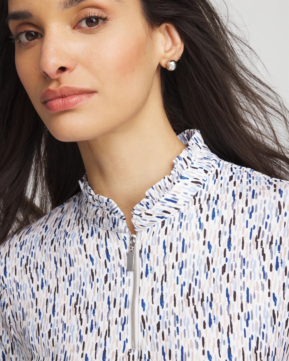Chico's Collections Zenergy® UPF Rice Ruffle Top