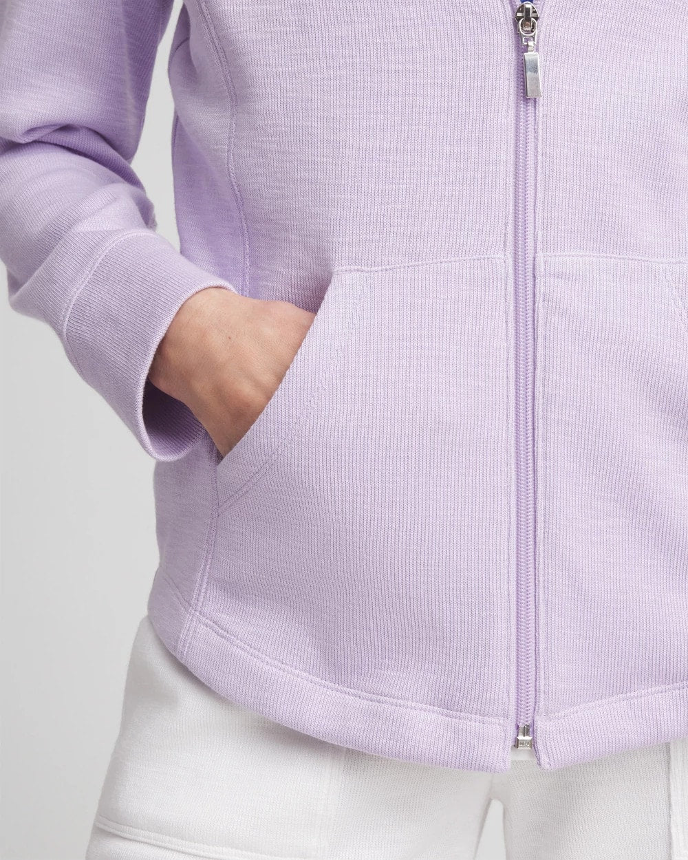 Chico's Collections Zenergy® Beach Slub Zip-Front Hoodie