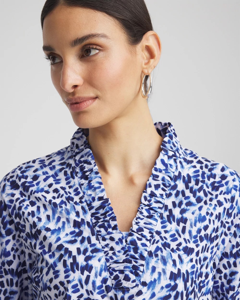Chico's Collections Zenergy® UPF V-Neck Ruffle Top