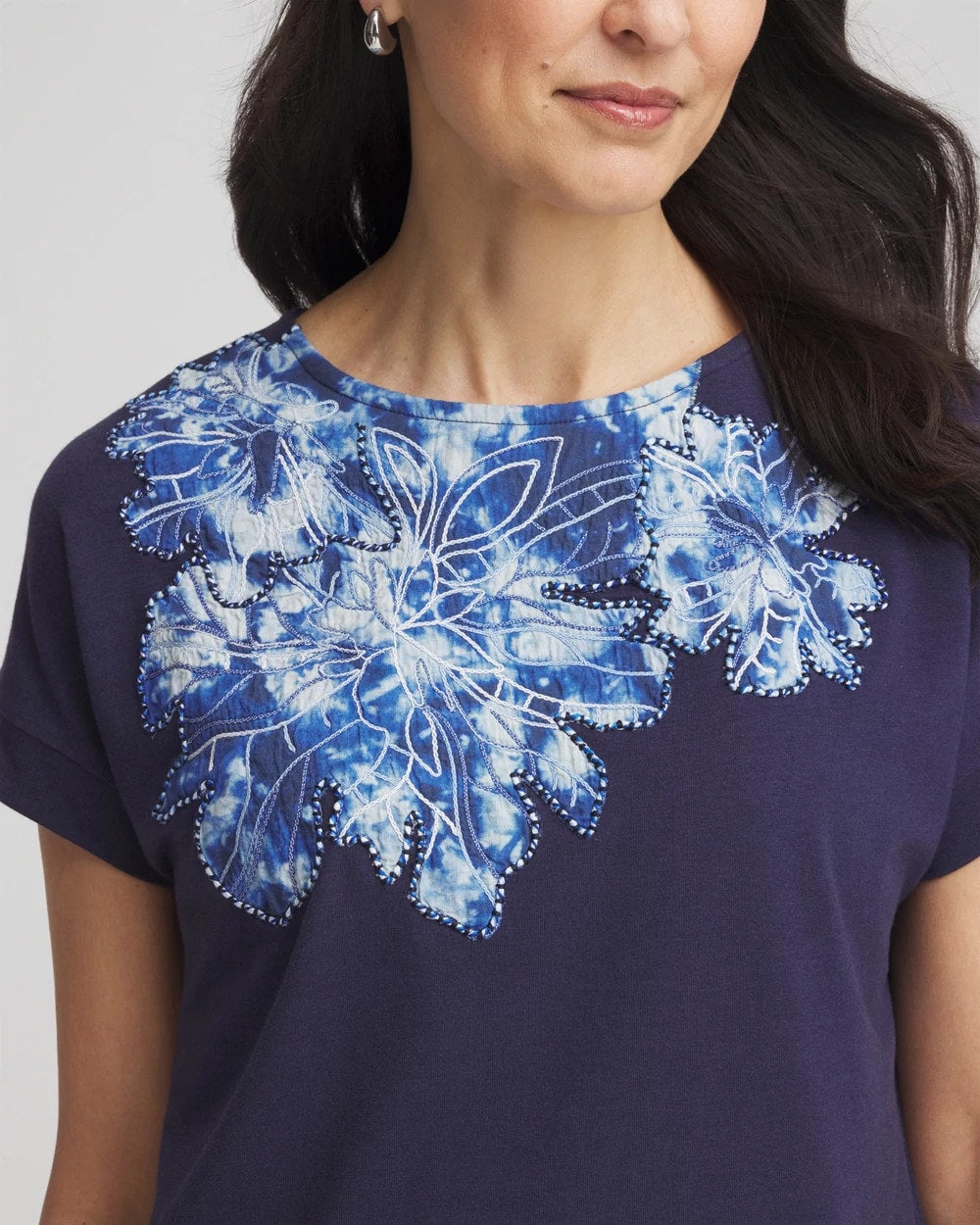 Chico's Collections Zenergy® UPF Knit Applique Dolman Top