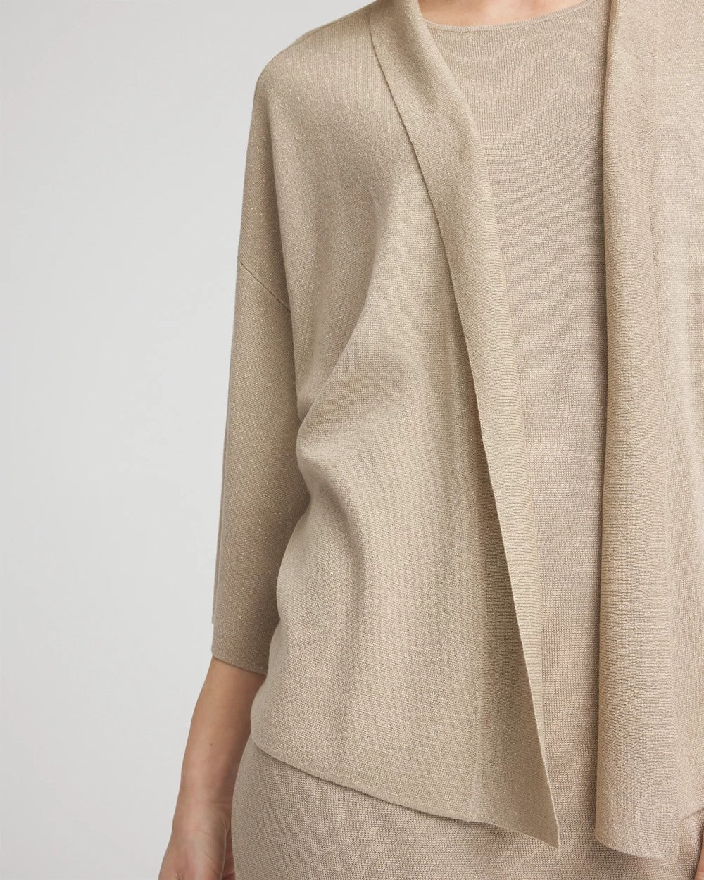 Chico's Collections Travelers™ Collection Metallic Knit Cardigan