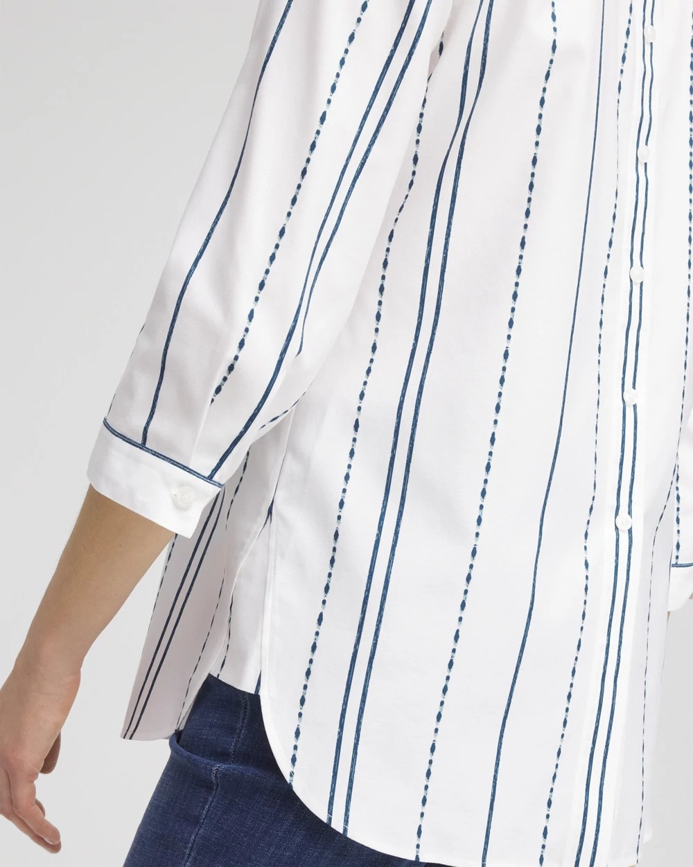 Chico's Collections No Iron™ Striped Buttonback Stretch Tunic