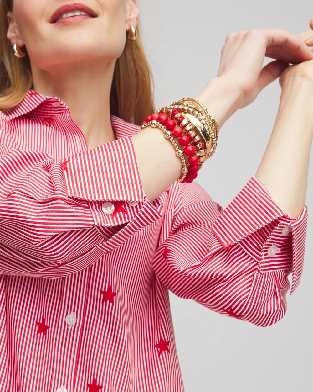 Chico's Collections No Iron™ Stars & Stripes Sateen Shirt