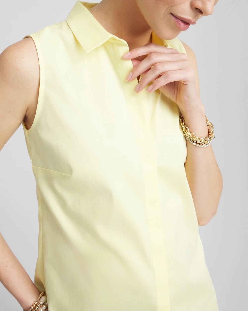 Chico's Collections No Iron™ Sleeveless Sateen Shirt