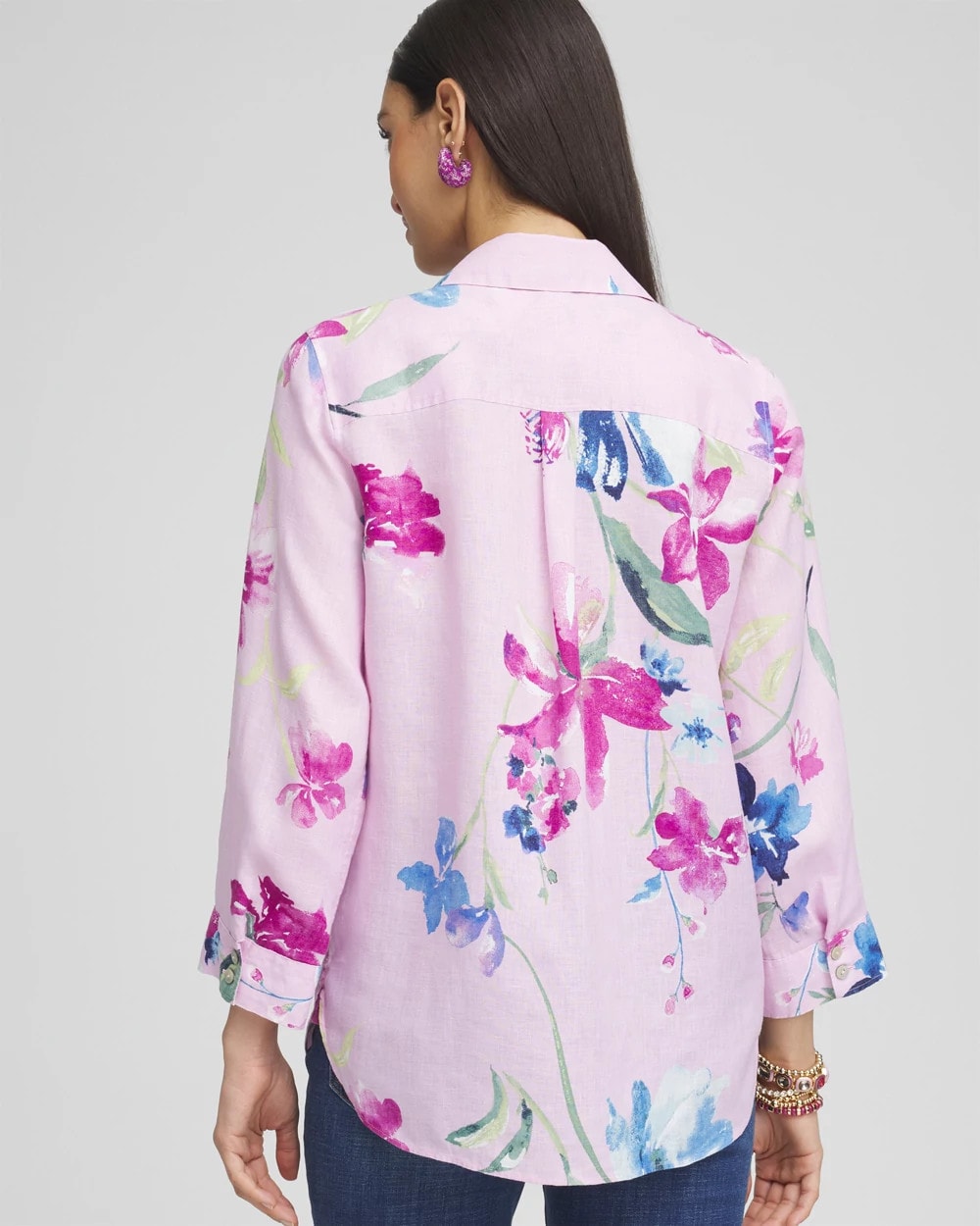 Chico's Clothing No Iron™ Floral Linen Shirt
