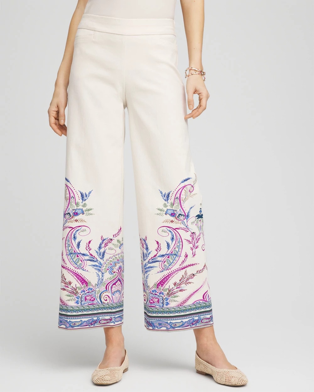 Chico's Clothing Brigitte™ Paisley Wide-Leg Cropped Pants