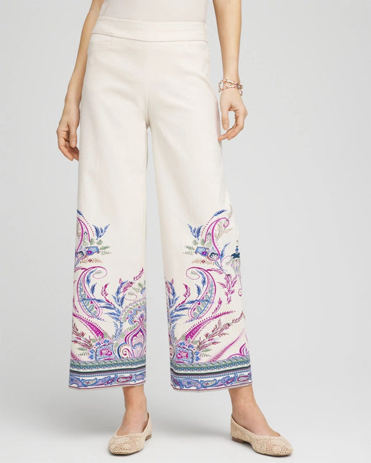 Chico's Clothing Brigitte™ Paisley Wide-Leg Cropped Pants