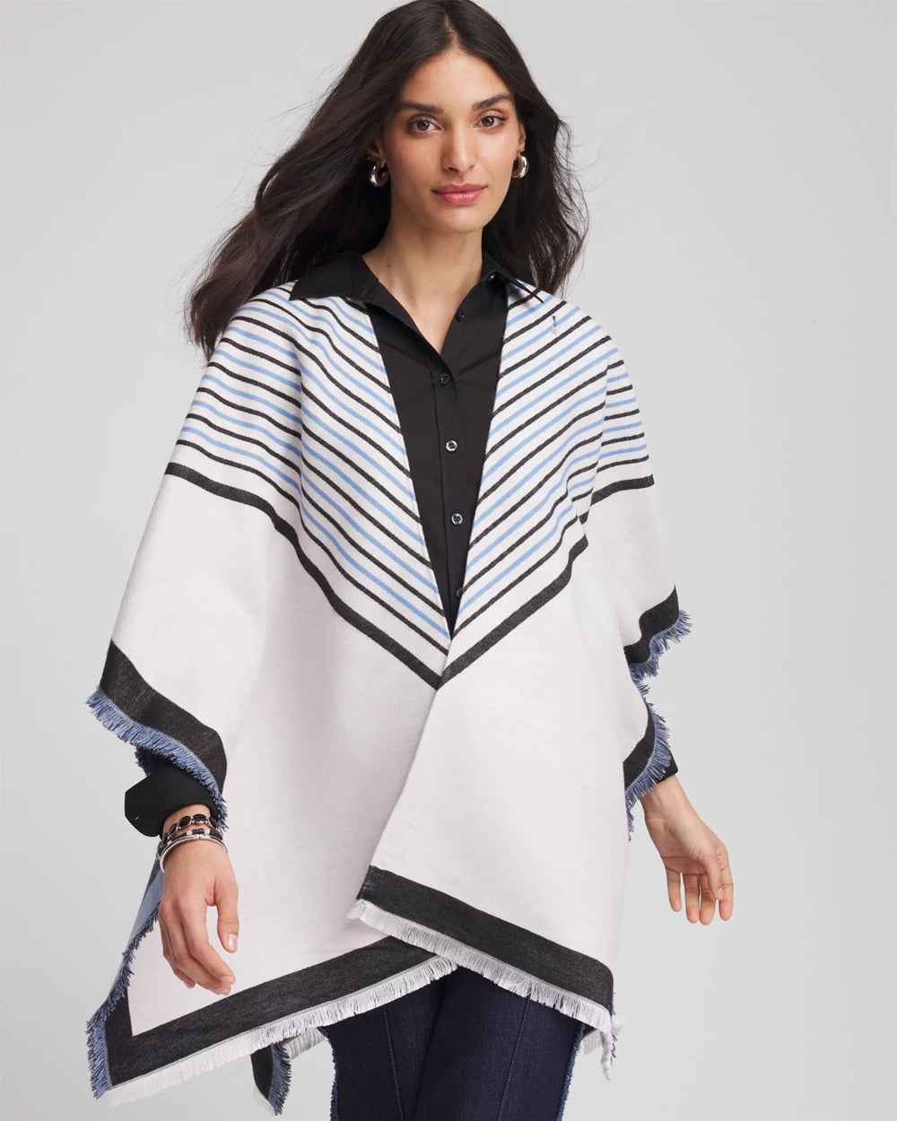Chico's Clothing Woven Reversible Ruana