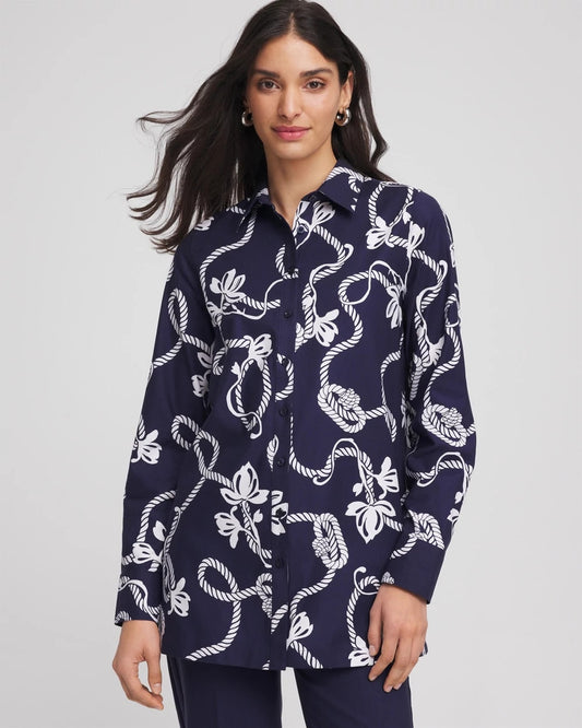 Chico's Clothing No Iron™ Rope Print Tunic