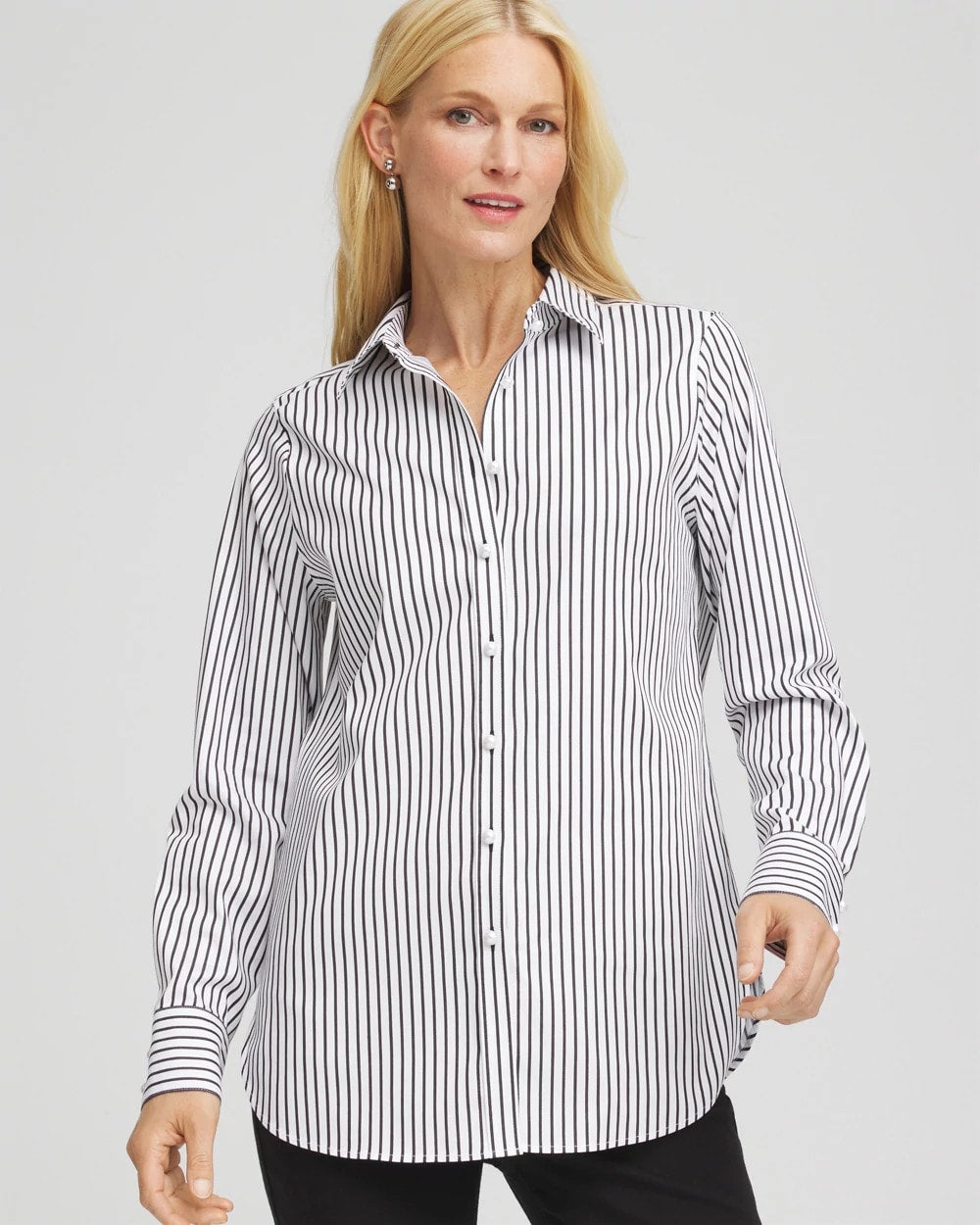 Chico's Clothing No Iron™ Lurex Striped Shirt