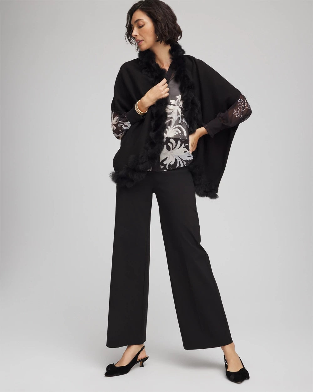 Chico's Clothing Faux Fur Cocoon