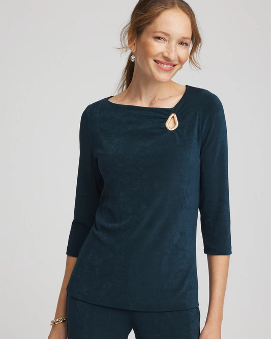 Chico's Clothing Travelers™ Asymmetrical 3/4 Sleeve Top
