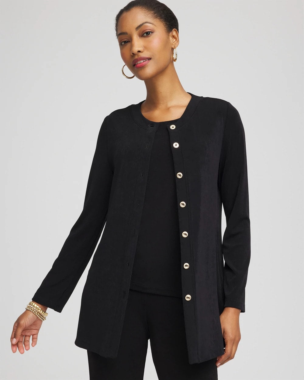Chico's Clothing Travelers™ Collection Scoopneck Shirt Jacket