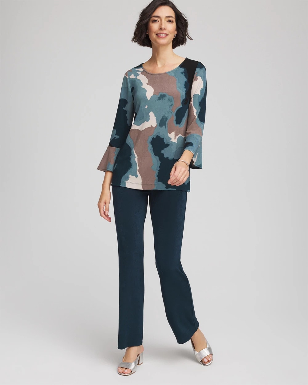 Chico's Clothing Travelers™ Crystal Flounce Sleeve Tunic