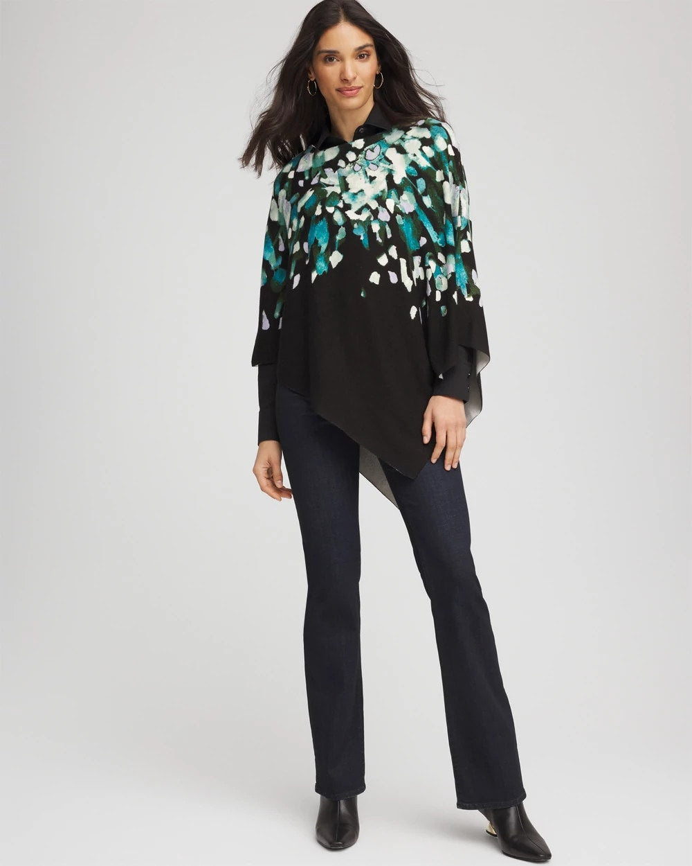 Chico's Clothing Convertible Knit Boatneck Poncho