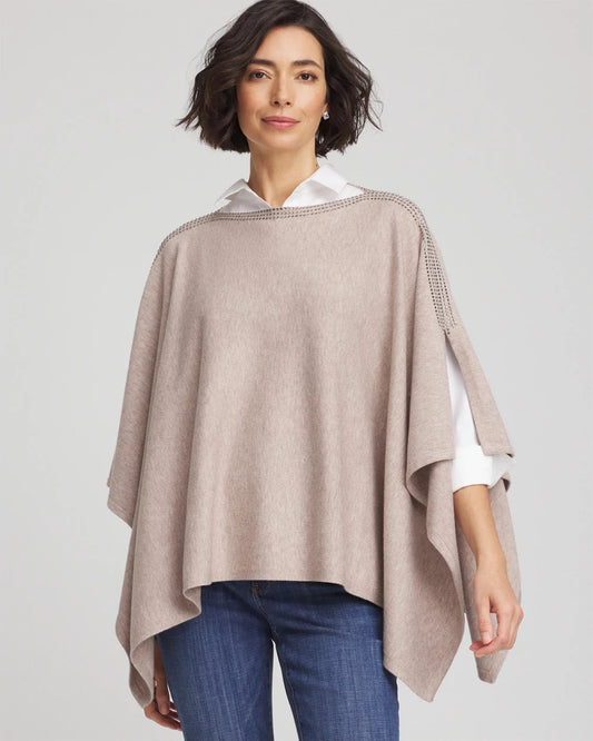 Chico's Clothing Rhinestone Embellished Poncho