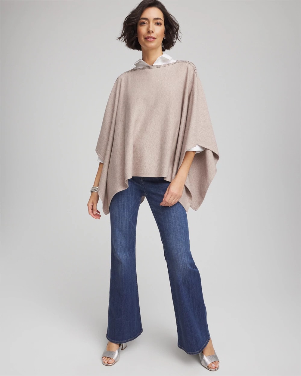Chico's Clothing Rhinestone Embellished Poncho