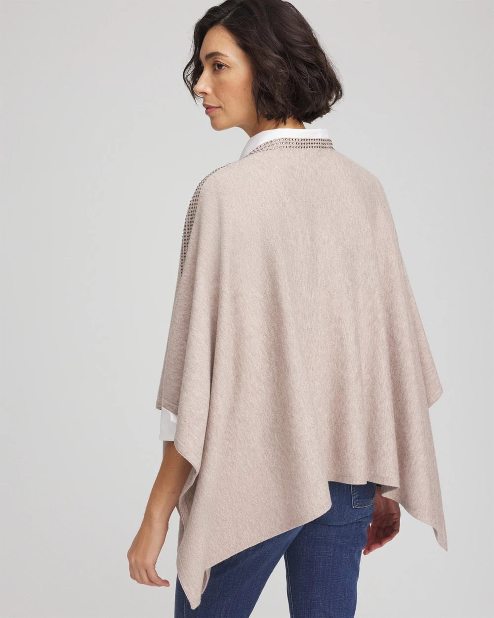 Chico's Clothing Rhinestone Embellished Poncho