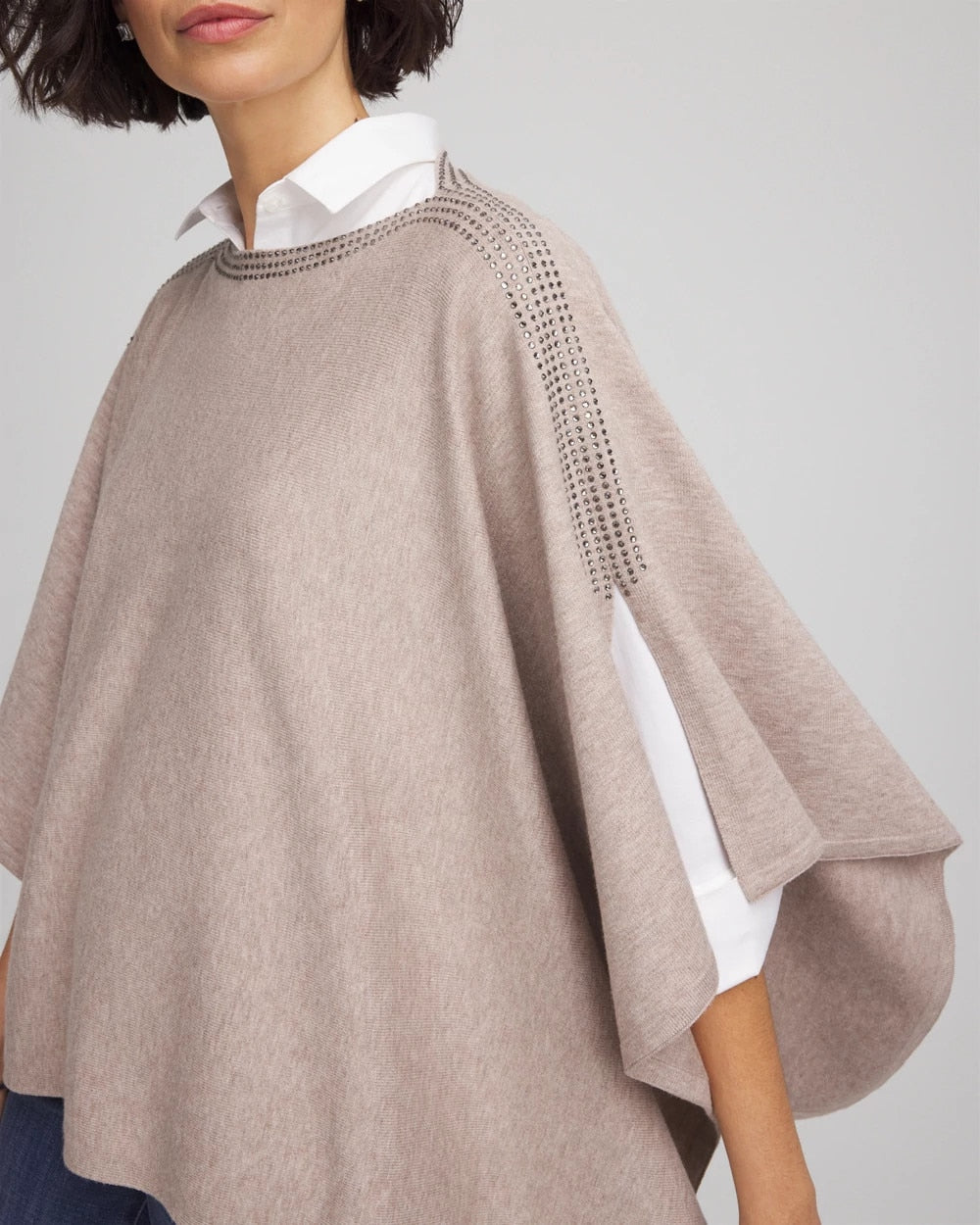 Chico's Clothing Rhinestone Embellished Poncho