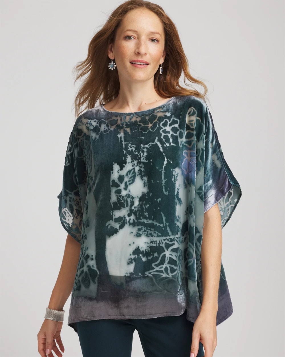 Chico's Clothing Velvet Burnout Passion Poncho