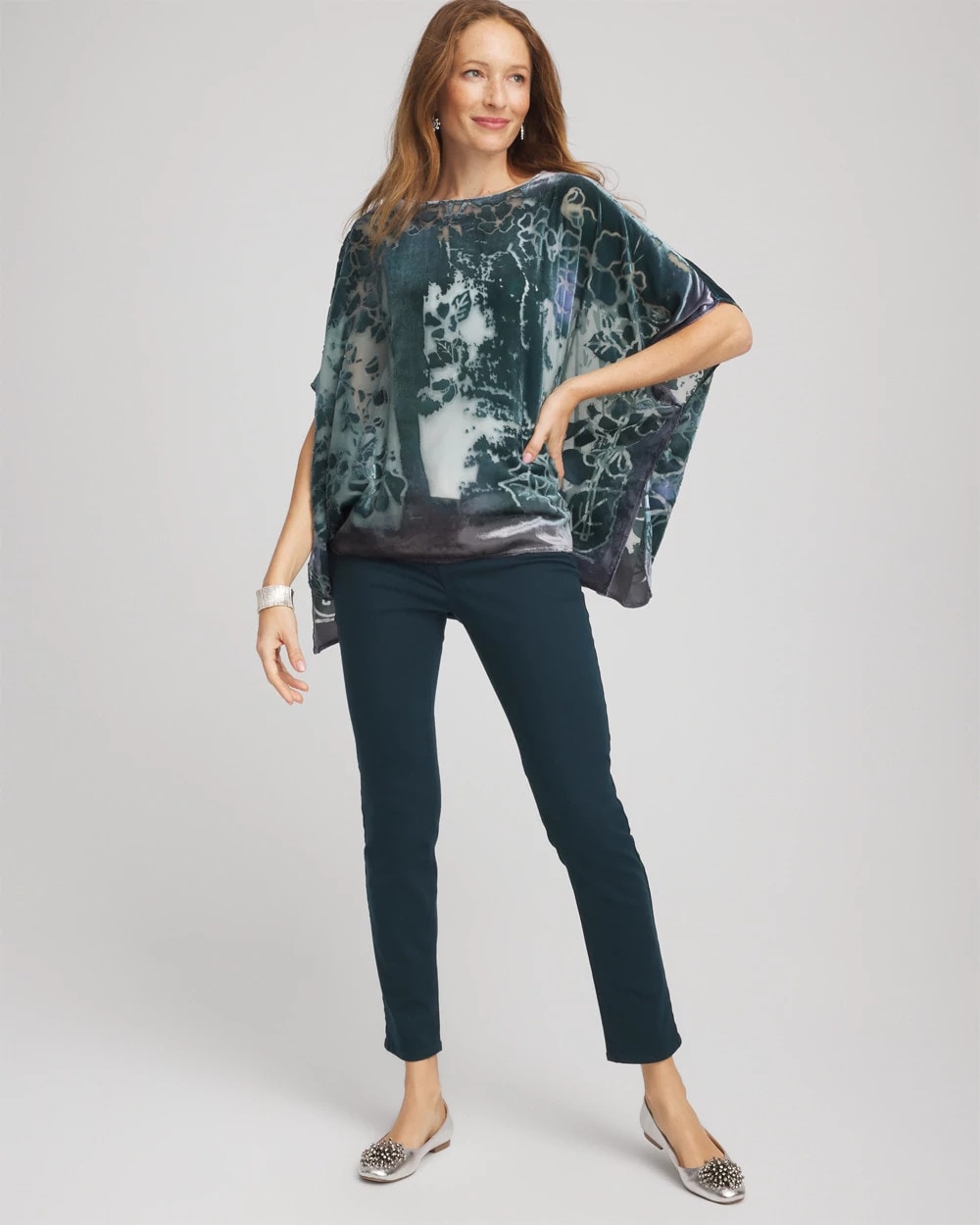 Chico's Clothing Velvet Burnout Passion Poncho
