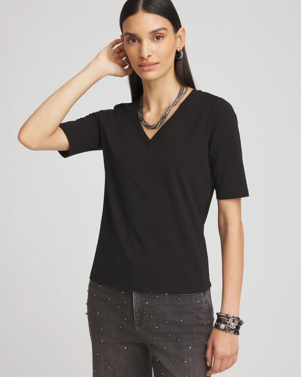Chico's Clothing Perfect Elbow Sleeve Tee