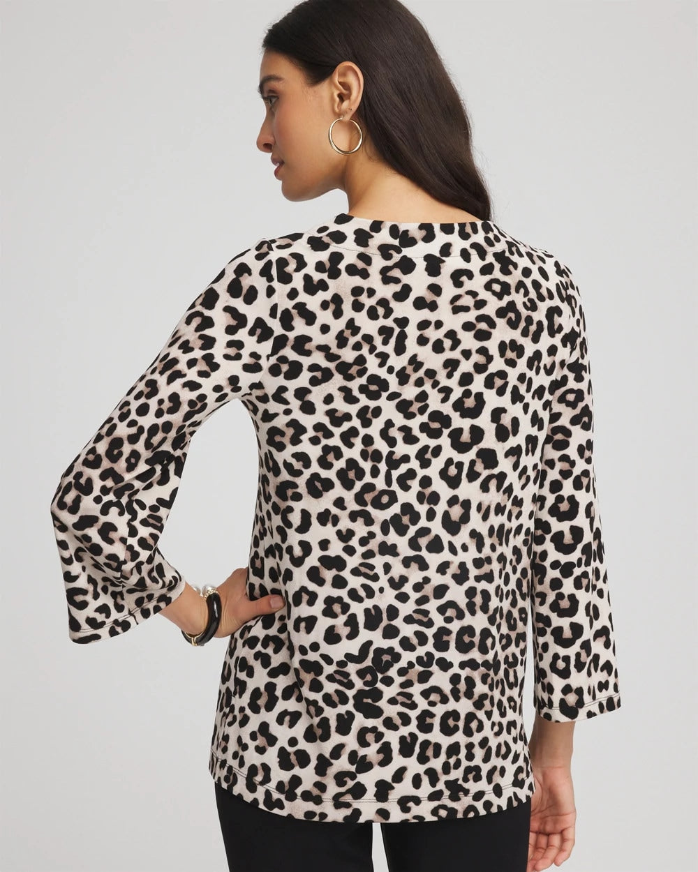 Chico's Clothing Travelers™ Animal-Print Lattice Top