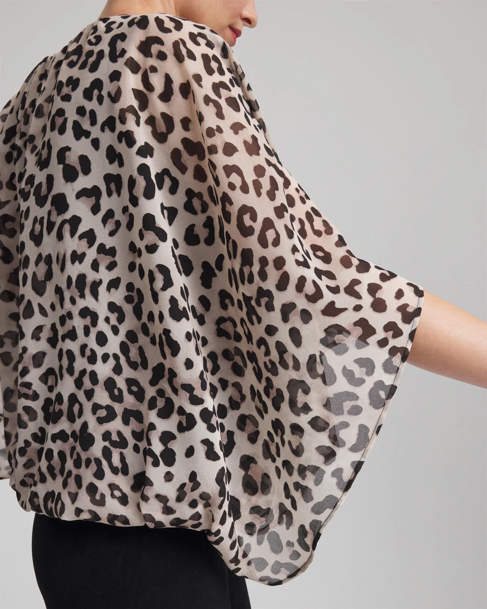 Chico's Clothing Travelers™ Animal-Print Bubble-Hem Chiffon Blouse