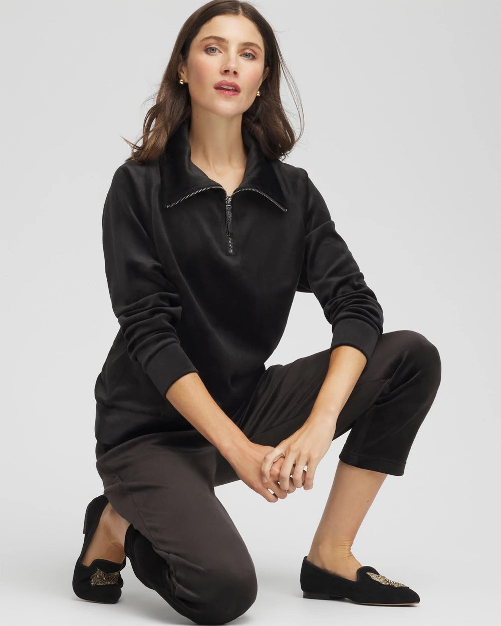 Chico's Clothing Zenergy® Velour Pullover