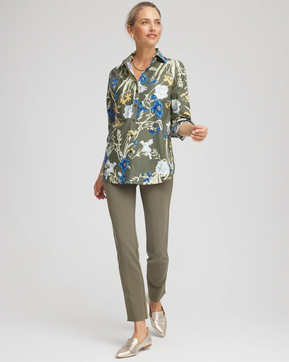 Chico's Clothing No Iron™ Printed Sateen Shirt
