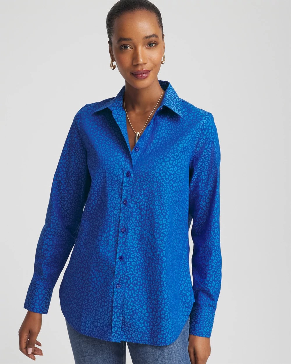 Chico's Clothing No Iron™ Jacquard Animal Motif Shirt