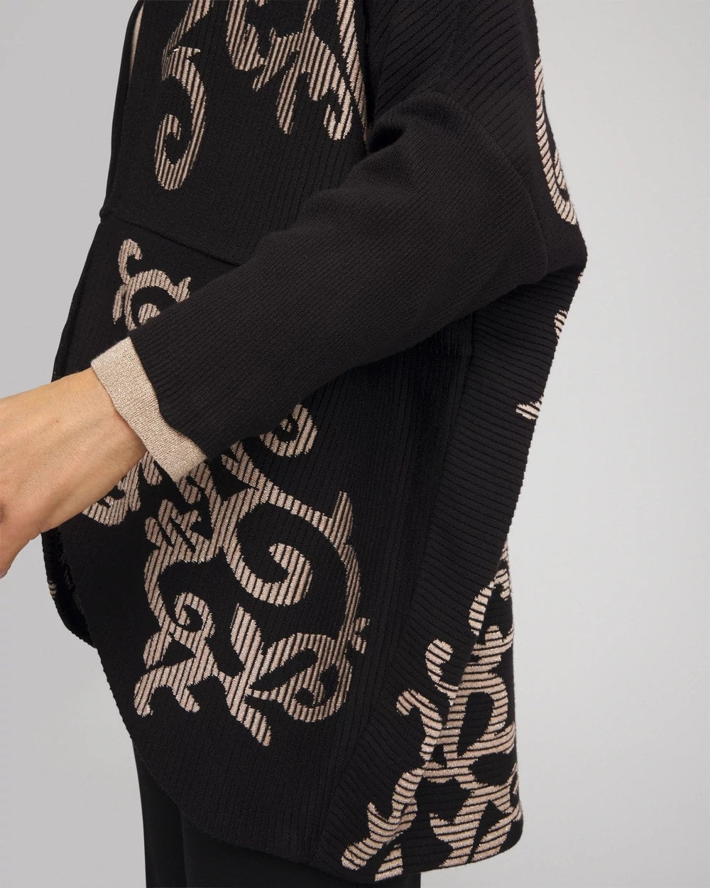 Chico's Clothing Ottoman Jacquard Cocoon Cardigan