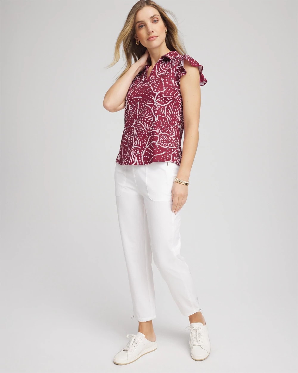Chico's Clothing Zenergy® UPF Printed Polo Top