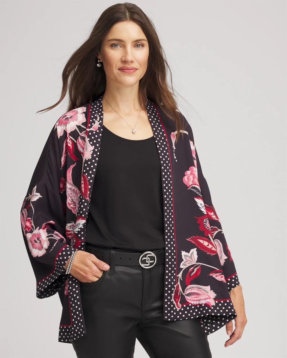 Chico's Clothing Short Floral Kimono