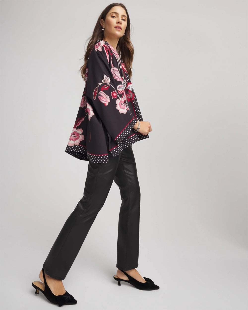 Chico's Clothing Short Floral Kimono