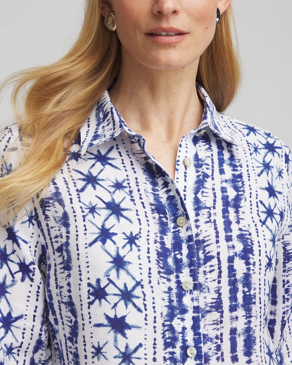 Chico's Clothing No Iron™ Star Print Linen Shirt
