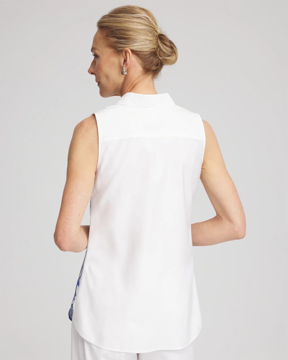 Chico's Clothing No Iron™ Palms Sleeveless Sateen Shirt