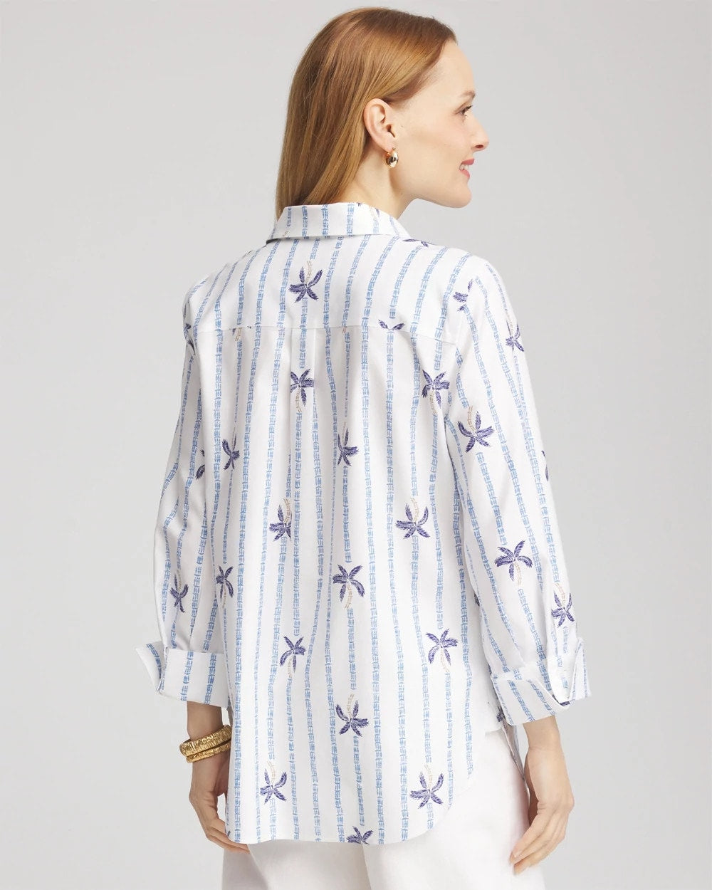 Chico's Clothing No Iron™ Palm Striped Sateen Shirt