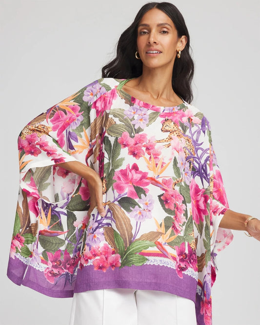 Chico's Clothing Floral-Print Poncho