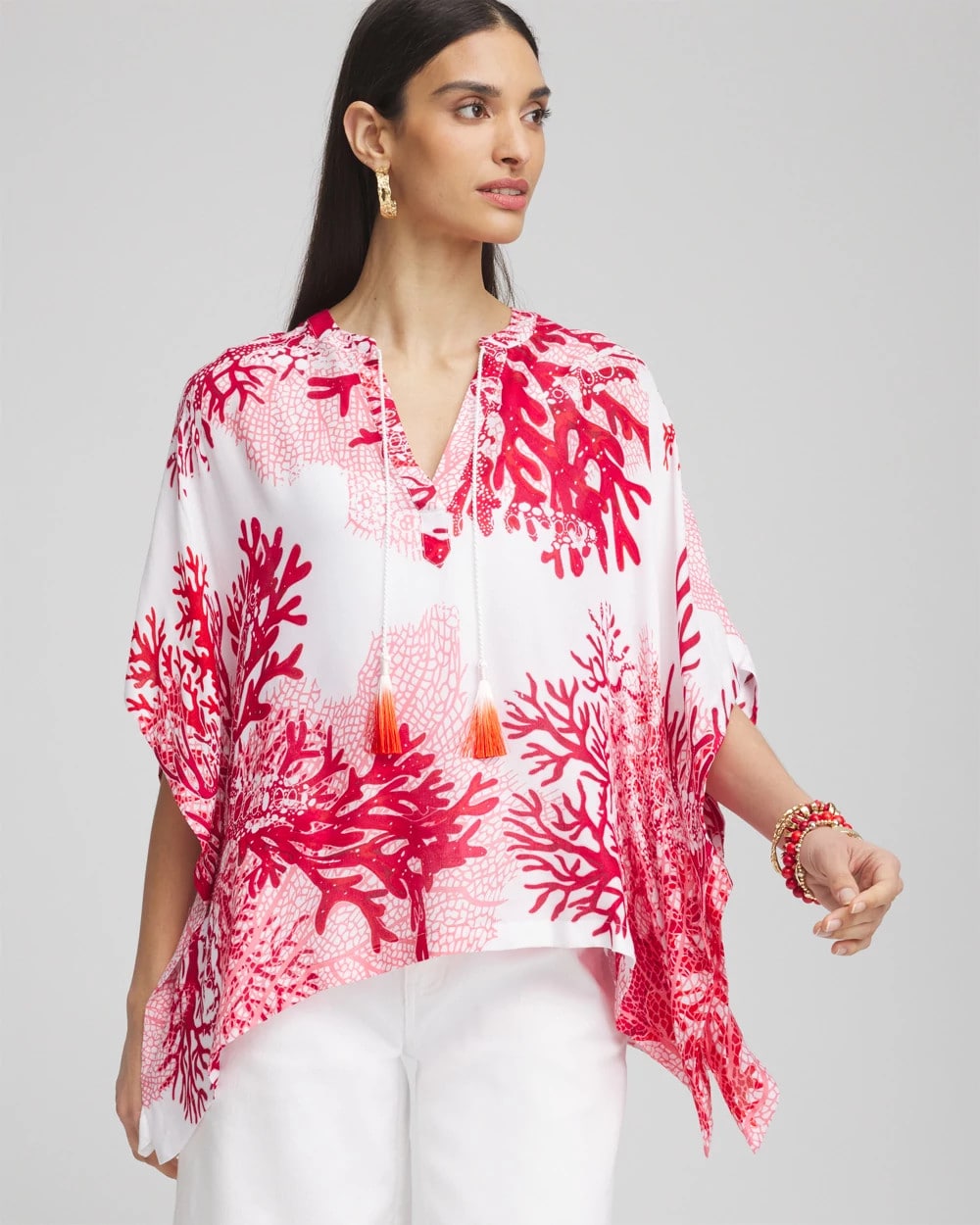 Chico's Clothing Coral Reef Motif Poncho