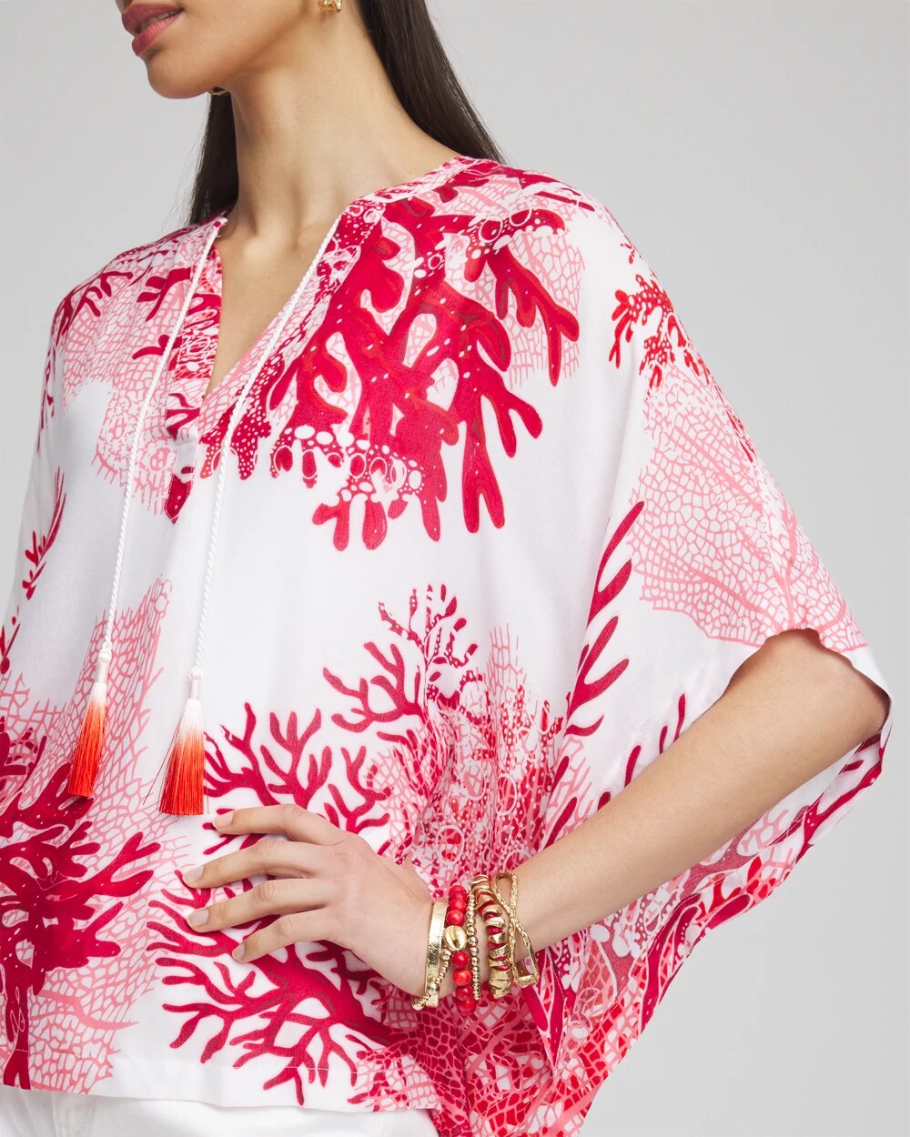 Chico's Clothing Coral Reef Motif Poncho