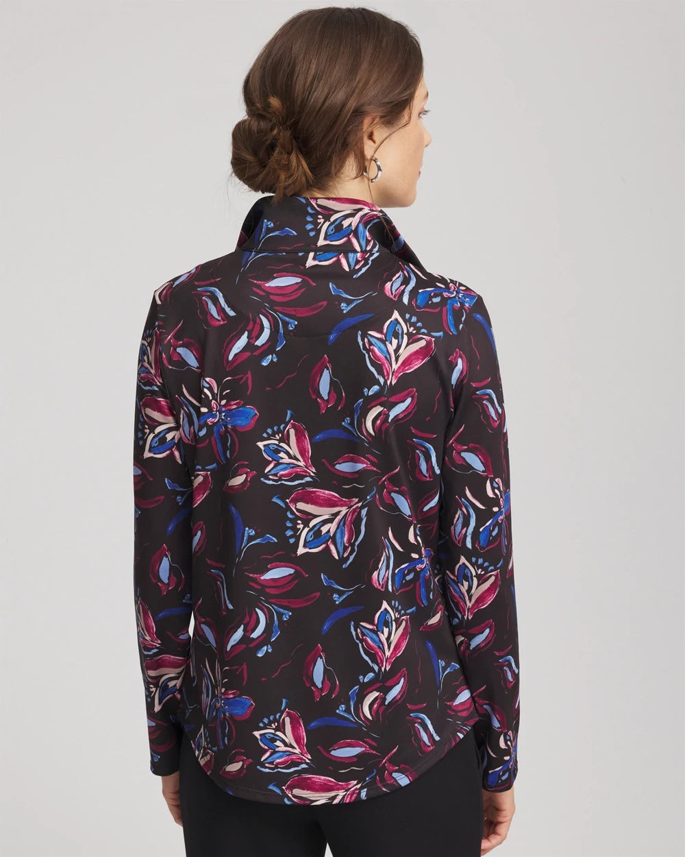 Chico's Clothing Zenergy® UPF Floral Half-Zip Pullover Top
