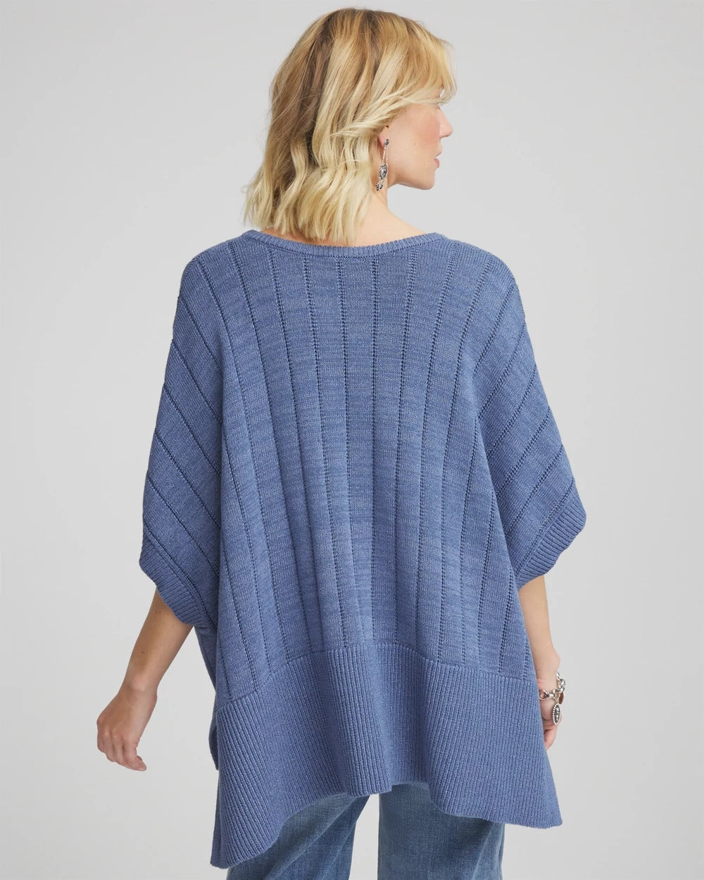 Chico's Clothing Open-Knit Splitneck Poncho