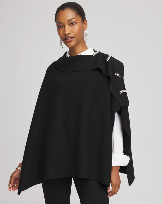 Chico's Clothing Embellished Bow Poncho