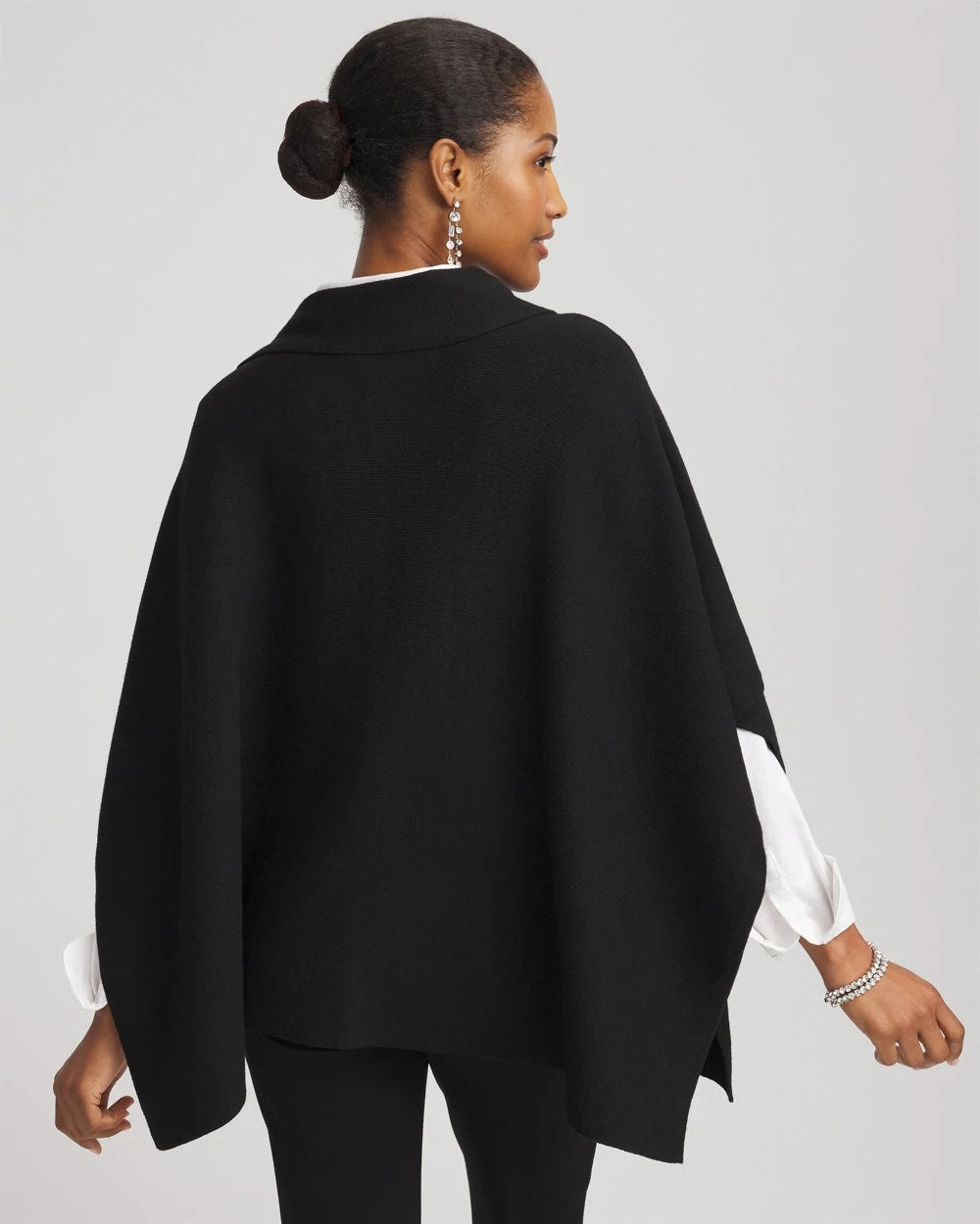 Chico's Clothing Embellished Bow Poncho