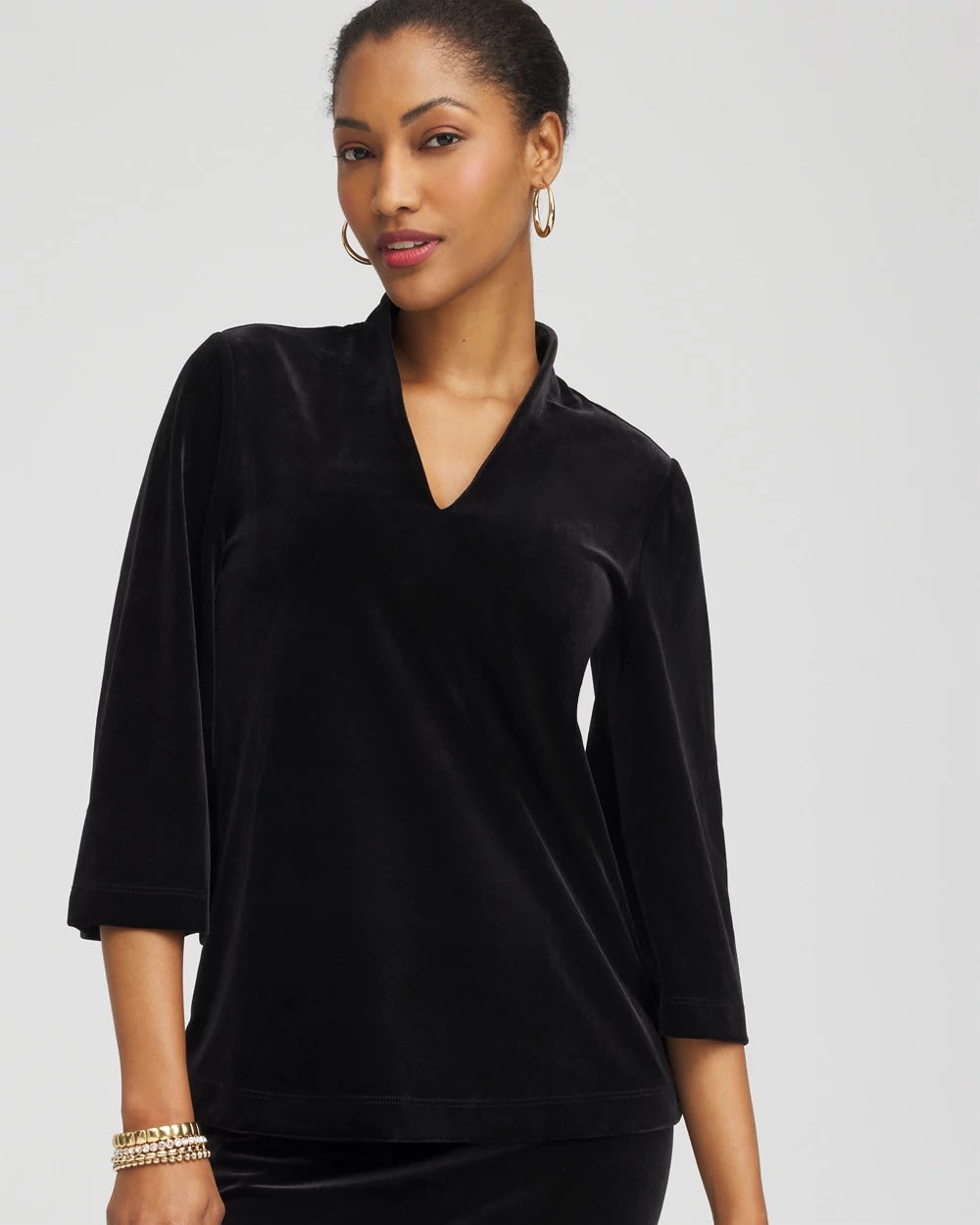 Chico's Clothing Travelers™ Velvet V-Neck Kimono Sleeve Top