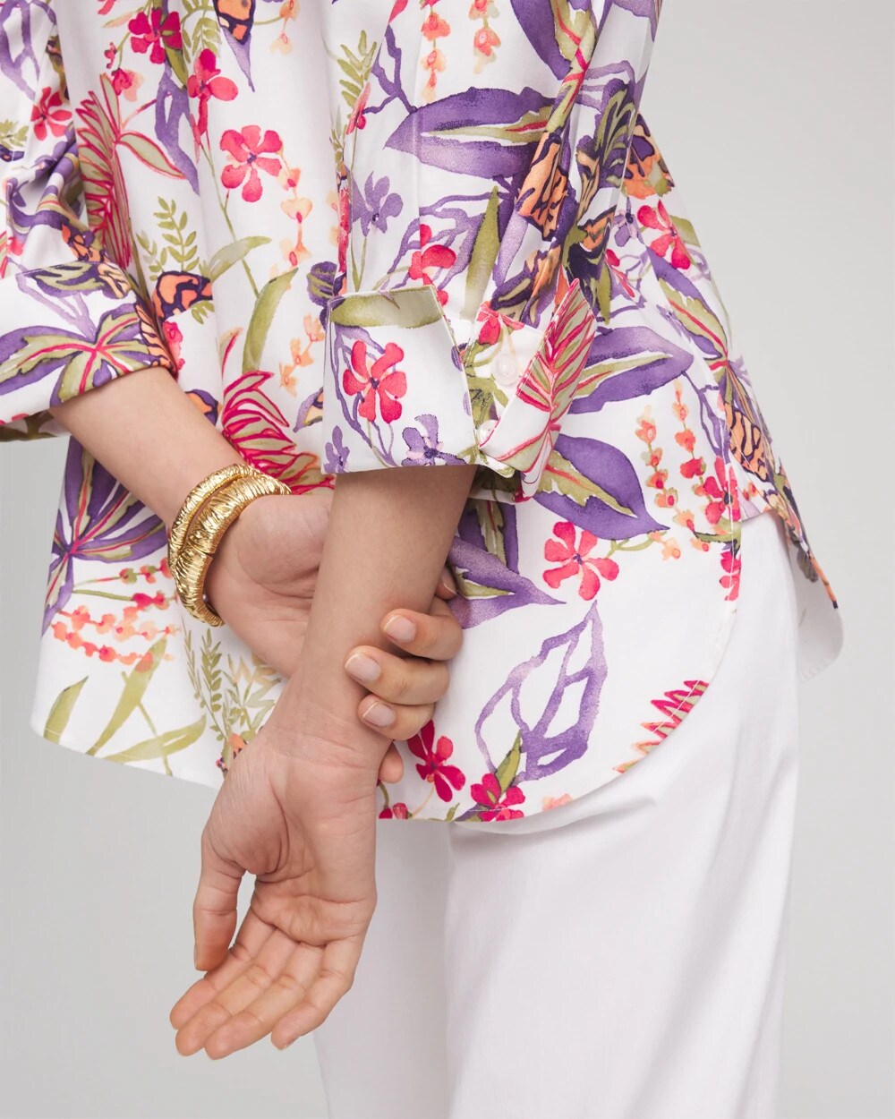 Chico's Clothing No Iron™ Tropical Floral Stretch Shirt