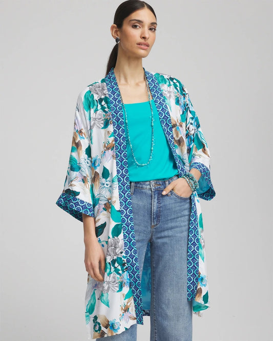 Chico's Clothing Island Motif Long Kimono