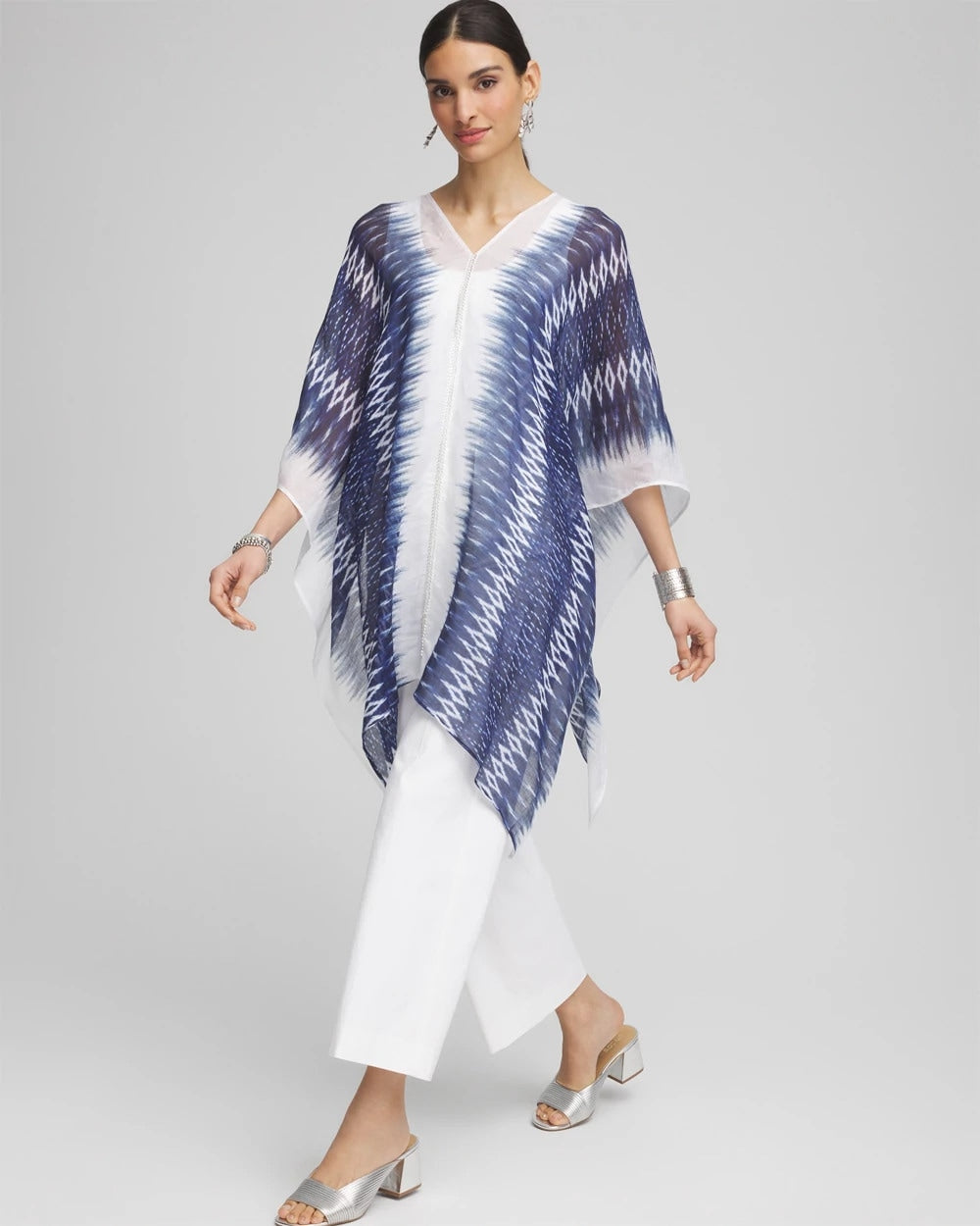 Chico's Clothing Long Embellished Linen Kaftan
